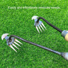Four-Tooth Dual Purpose Weed Remover Tool Gardening Weed Rake Uprooting Weeding Tool, Length: 29cm Wood Handle