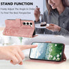 For Samsung Galaxy S23+ 5G Tulips Embossed Leather Phone Case with Lanyard(Pink)