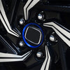 4 PCS Car Metal Wheel Hub Decoration Ring for BMW 5 Series 2018 (Blue)