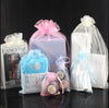 100 PCS Gift Bags Jewelry Organza Bag Wedding Birthday Party Drawable Pouches, Gift Bag Size:7X9cm(Army Green)