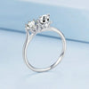 BSR351 Sterling Silver S925 Cat Zircon Platinum Plated Animal Ring(No.8)