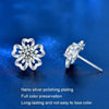 Sakura Earrings 925 Silver Needle Flower Earrings(50 Points Mosan Diamond White Gold)