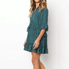 Burst Ruffled Skirt Fashion Dot Dress, Size:XXL(Green)