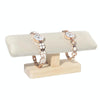 Solid Wood Single-layer T-shaped Jewelry Display Stand(Beige Flannel)