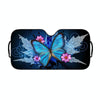 70x138cm Printed Car Sun Protection Heat Insulation Sunshade(Blue Butterfly)