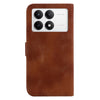 For Xiaomi Redmi K70 / K70 Pro Seven-shaped Embossed Leather Phone Case(Brown)