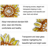S925 Sterling Silver Plated Yellow Sunflower Stud Earrings