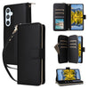 For Samsung Galaxy A54 Nine-card Slots Zipper Wallet Bag Leather Phone Case(Black)