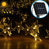 Star Shape 20 LEDs Outdoor Garden Christmas Festival Decoration Solar Lamp String(Warm White)