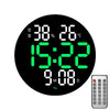 10-Inch Led Digital Wall Clock 2-Color Large Screen Electronic Clock With Temperature Display(Green)