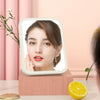 2 PCS LED Makeup Mirror With Lamp Fill Light Dormitory Desktop Dressing Mirror Female Folding Portable Small Mirror,Style: Charging Monochromatic Light (White)