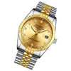 FNGEEN 7008 Men Fashion Diamond Dial Watch Couple Watch(Golden Surface)