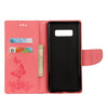 For Galaxy Note 8 Pressed Flowers Butterfly Pattern Horizontal Flip Leather Case with Holder & Card Slots & Wallet & Lanyard (Pink)