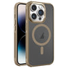 For iPhone 14 Pro Hardware Side Cooling Skin Feel Frosted Metal Lens Frame MagSafe Phone Case(Gold)