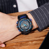 SANDA 775 Watch Male Electronic Watch Adult Middle School Students Youth Multi Functional Sports Water Proof Trend Double Watch(Blue)