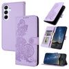 For Samsung Galaxy A56 5G Datura Flower Embossed Flip Leather Phone Case(Purple)