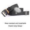 AWMN Men Casual Woven Stretch Sports Hook Buckle Belt, Length: 120cm(Dark Gray)