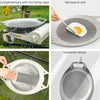NOBANA Outdoor BBQ Pan Camping Stainless Steel Frying Pan, Style: BBQ Pan+BBQ Net+Hemp Rope
