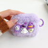 For AirPods 3 Christmas Series Plush Earphone Protective Soft Case(Purple Monster)