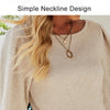 Autumn and Winter Women Sweater Waist Lantern Sleeve Knitted Top, Size: XL(Beige)