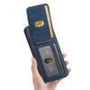 For Samsung Galaxy S22 Ultra 5G Retro Splitable Magnetic Stand Card Bag Leather Phone Case(Blue)