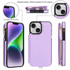 For iPhone 13 mini Double Flap Zipper RFID Leather Phone Case with Short Lanyard(Light Purple)