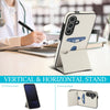 For Samsung Galaxy S24 5G Tri-fold Holder Leather Phone Case with Card Slot(White)