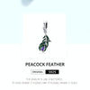 S925 Sterling Silver Peacock Feather Pendant DIY Bracelet Necklace Accessories