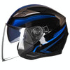 GXT 708 Electric Vehicle Dual Lens Helmet Four Seasons Safety Helmet, Size: XL(Bright Black Blue)
