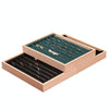 Solid Wooden Velvet Jewelry Display Tray Ring Earring Bracelet Storage And Organization Box, Specification: Small Ice Flower Velvet