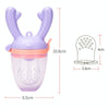 Baby Pacifier Fruit Vegetable Auxiliary Feeder Cute Deer Fruit Bite Pouch Teething Stick, Color: With Box Pink