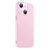 For iPhone 15 Plus Nano Lens Cover Liquid Silicone Phone Case(Pink)