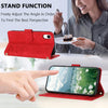 For iPhone XR Tulips Embossed Leather Phone Case with Lanyard(Red)