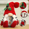 Christmas Doll Knit Hat Sitting Gnome Plush Ornament Decoration Christmas Knit Hat Figurine(Red)