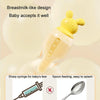 Baby Pacifier Medicine Feeder Pressing Infant Feeding Dropper Silicone Water Feeder(Yellow)