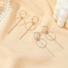 Geometric Hollow Large Small Circle Long Type Alloy Stud Earrings(Silver)