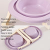 Collapsible Double Pet Bowl, Purple, Stainless Steel, Cat & Small Dog