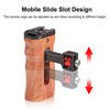 PULUZ 3/8 inch Screw Universal Camera Wooden Side Handle with Cold Shoe Mount for Camera Cage Stabilizer(Bronze)