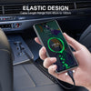 ENKAY Hat-Prince 3 in 1 6A USB to 8 Pin+Type-C+Micro USB Supper Fast Charge Spring Cable, Length: 1.8m(Black)