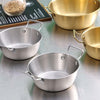 12cm 304 Stainless Steel Thickened Double Ear Soup Bowl Snack Bowl Fried Chicken Bowl(Silver)