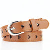 Dandali DC141 Women Pinching Belt Cutout Heart Belt, Length (cm): 95-115cm(Camel)
