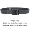 AWMN Men Outdoor Metal Buckle Elastic Nylon Belt, Length: 120cm(Plain Weave Black)