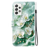 For Samsung Galaxy A52 4G / 5G Crystal Texture Colored Drawing Leather Phone Case(Jade Flowers)