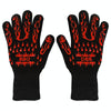 1 Pair High Temperature Resistant Silicone BBQ Gloves  Anti-Scalding Gloves(BBQ Flame Red)