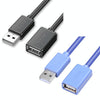 Jasoz USB Male to Female Oxygen-Free Copper Core Extension Data Cable, Colour: Dark Blue 3m