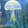 Fluorescent Silicone Jellyfish Ornament, Yellow, 8x20cm - Aquarium Safe