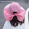 1039 Summer Children Fisherman Hat Large Brim Shawl Sun Hat(Pink)