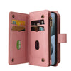 For Redmi K70 Skin Feel Multi Card Slots Zipper Wallet Leather Phone Case(Pink)