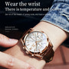 OLEVS 2872 Men Three Eyes Six Needles Chronograph Waterproof Quartz Watch(White + Rose Gold)