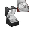 Leather Single Watch Box Electric Motor Watch Shaker Automatic Watch Shaker US Plug(Black)